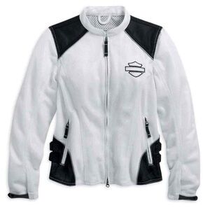 Harley Davidson Women’s LARGE Callahan Jacket Riding Gear White Mesh 98092-15VW